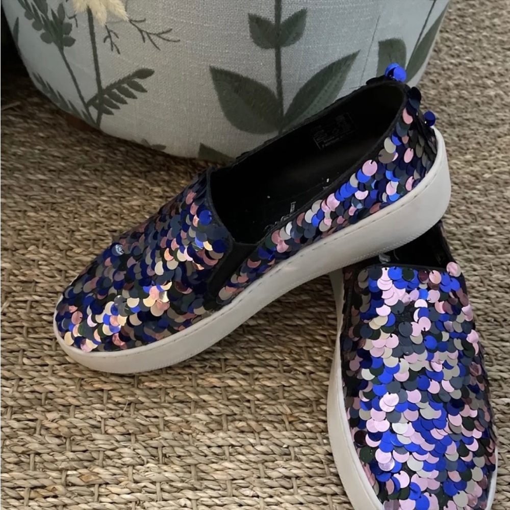 Free People Disco Sequin Slides Multi Color Sneak… - image 5